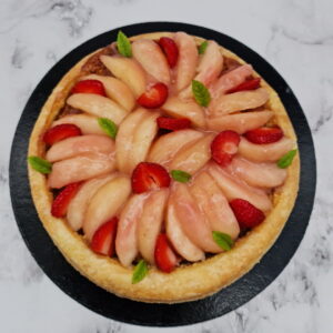 Tarte pêches et fraises