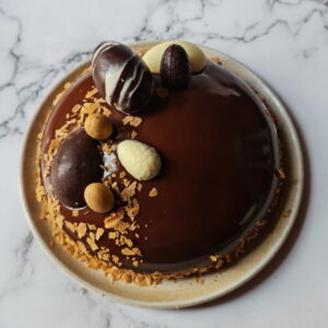 Entremet vanille et praliné