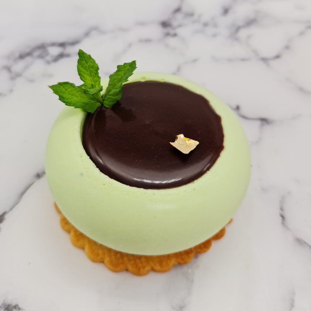 Entremet menthe et chocolat