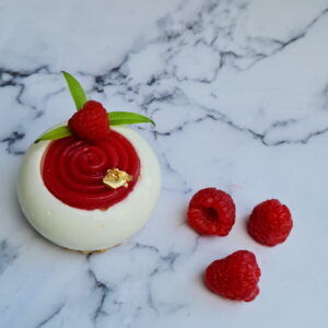 Entremet citron et framboises