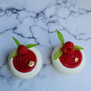 Entremet citron et framboises