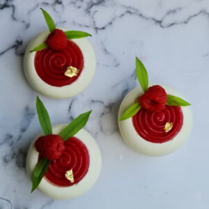 Entremet citron et framboises