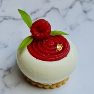 Entremet citron et framboises