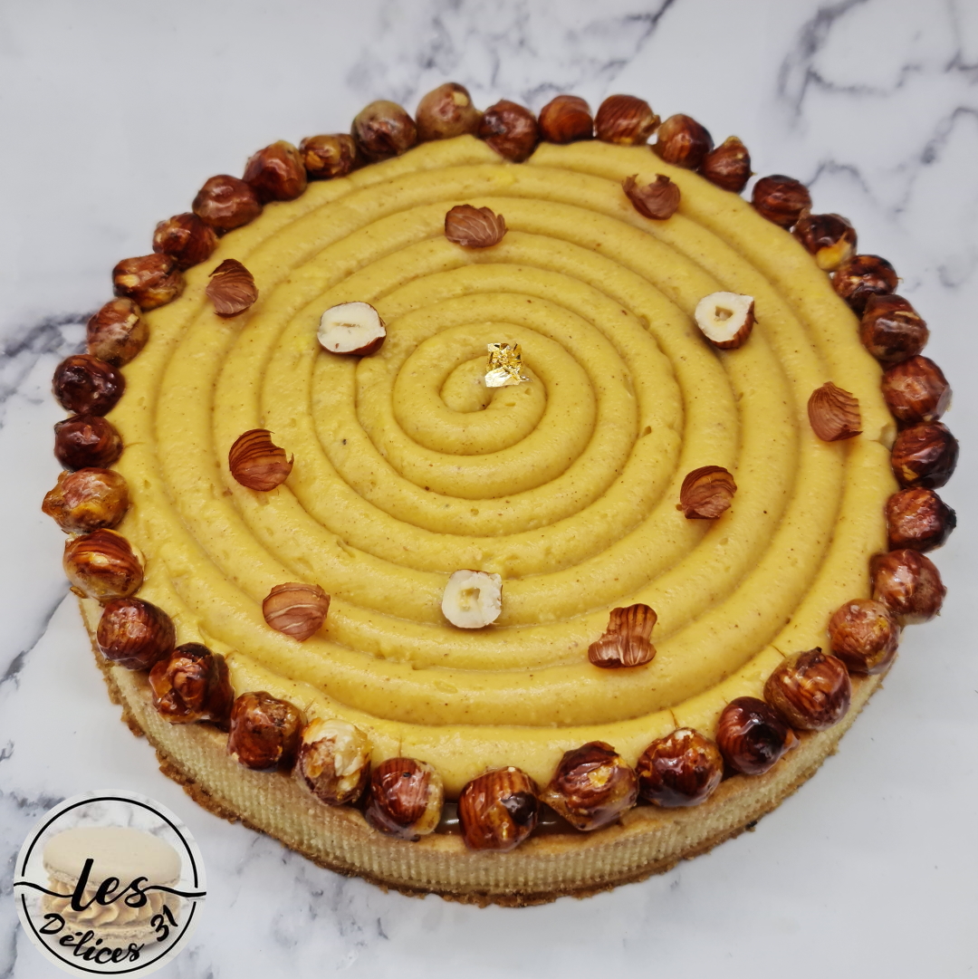 Tarte noisette et chocolat Dulcey