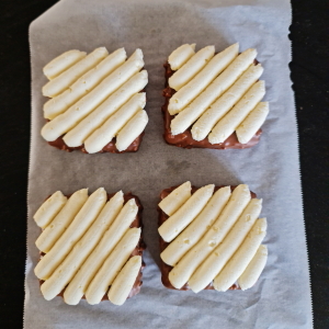 Brownie chocolat et ganache chocolat blanc