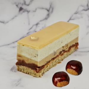 Gâteau marron et vanille