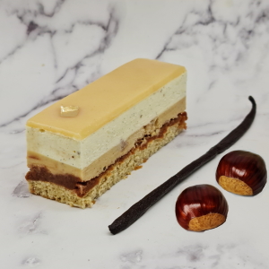 Gâteau marron et vanille