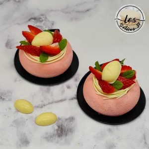 Entremet fruits rouges et menthe