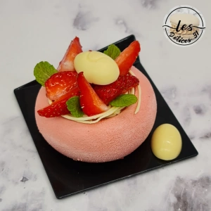 Entremet fruits rouges et menthe