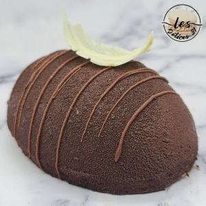 Entremet demi-œuf vanille et chocolat praliné