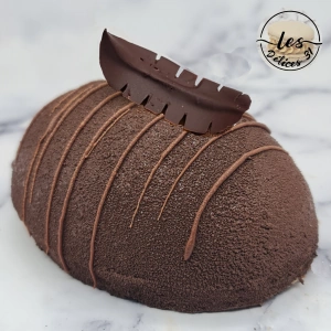 Entremet demi-œuf vanille et chocolat praliné