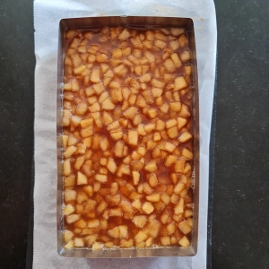 Gâteau pomme, vanille et pécan