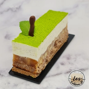 Gâteau pomme, vanille et pécan