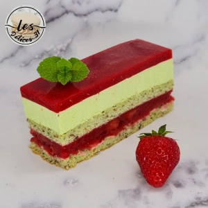 Gâteau fraise et menthe