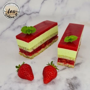 Gâteau fraise et menthe