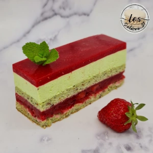 Gâteau fraise et menthe