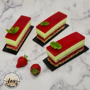 Gâteau fraise et menthe