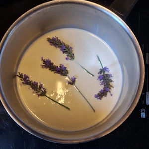 Crème brulée pêche lavande