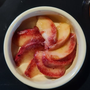 Crème brulée pêche lavande