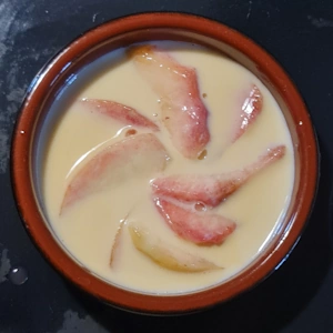 Crème brulée pêche lavande