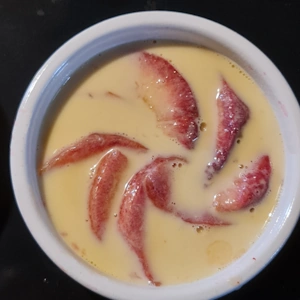 Crème brulée pêche lavande