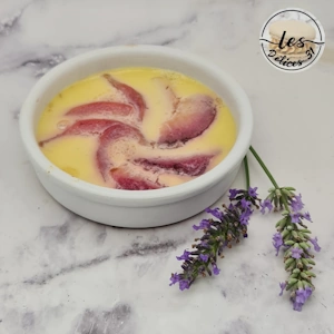 Crème brulée pêche lavande