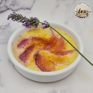 Crème brulée pêche lavande