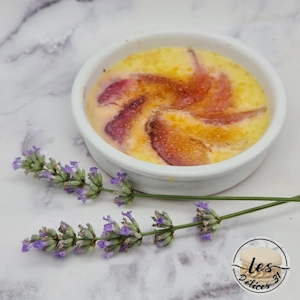 Crème brulée pêche lavande