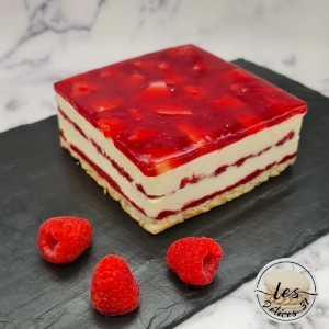 Gâteau pêche blanche framboise