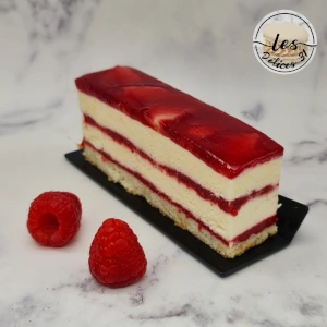 Gâteau pêche blanche framboise