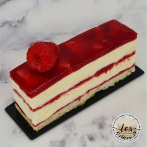 Gâteau pêche blanche framboise