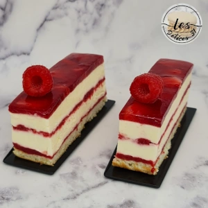 Gâteau pêche blanche framboise