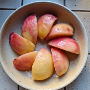 Tarte pêche et fraise