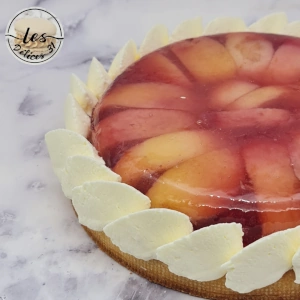 Tarte pêche et fraise