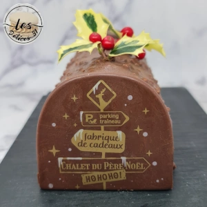 Embouts bûches Noël chocolat Joyeux noël multilingue -Panier des Chefs