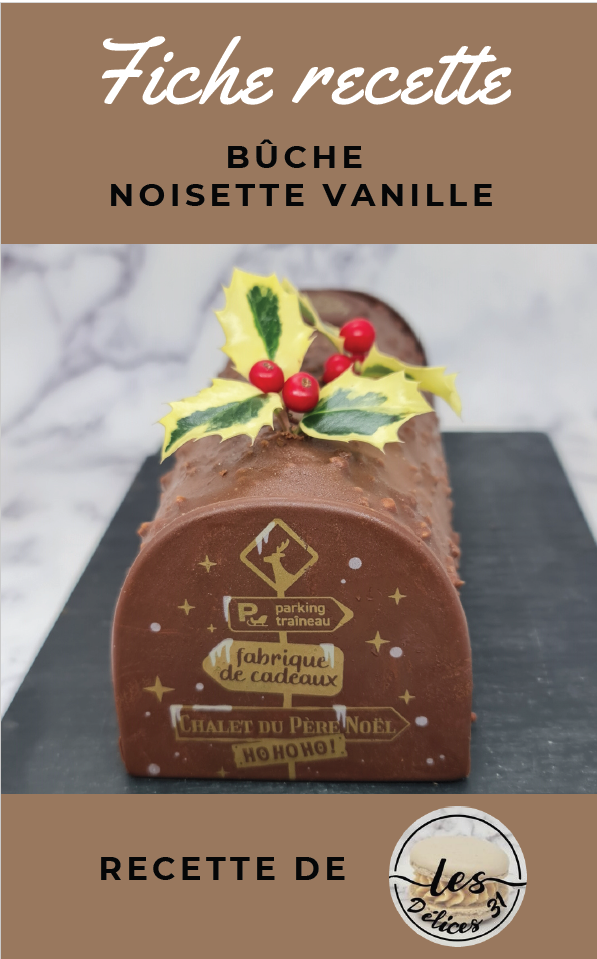 Recette Bûche de Noël Vanille-Abricot - Bûche Entremets