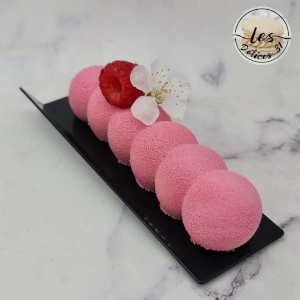 Entremet framboise pistache