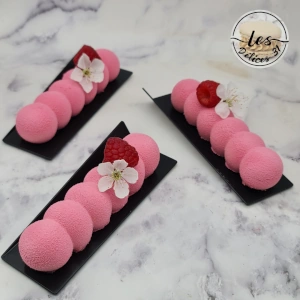 Entremet framboise pistache