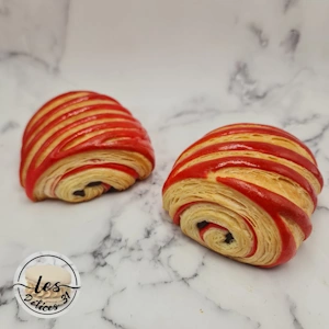 Chocolatine bicolore rose