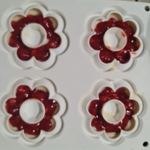 Entremet pêche blanche et fraise