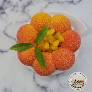 Entremet pêche blanche et fraise