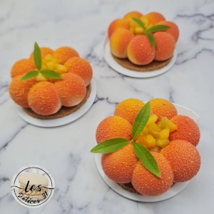 Entremet pêche blanche et fraise
