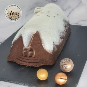 Bûche poire noisette