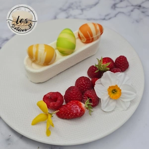 Entremet pistache fleur d'oranger
