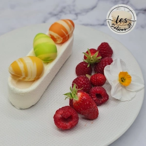 Entremet pistache fleur d'oranger