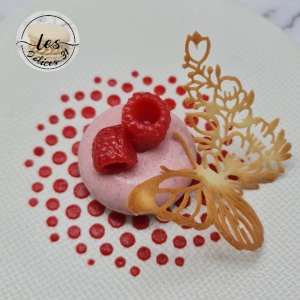 Entremet framboise et papillon