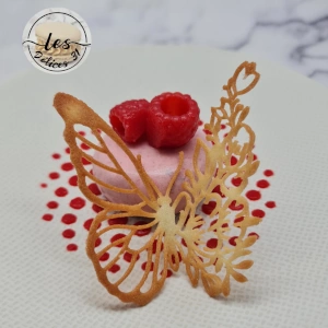 Entremet framboise et papillon