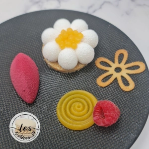 Fleur pêche framboise