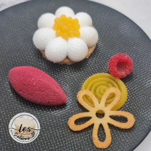 Fleur pêche framboise