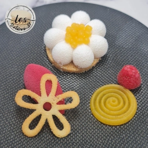 Fleur pêche framboise